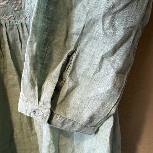 LSA Light Sage Linen Shirt Top - Picture 7 of 13